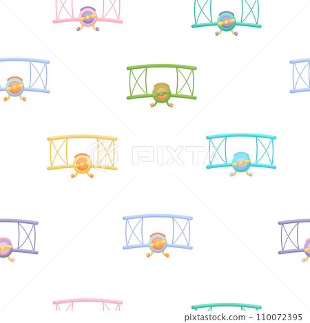 Cute children's seamless pattern with planes. Creative kids texture for fabric, wrapping, textile, wallpaper, apparel. Vector illustration Cute children's seamless pattern with planes. Creative kids texture for fabric, wrapping, textile, wallpaper, apparel. Vector illustration 110072395