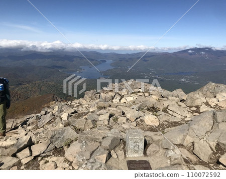 Lake Hibara seen from the top of Mt. Bandai 110072592