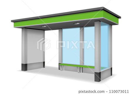 modern city bus stop vector illustration 110073011