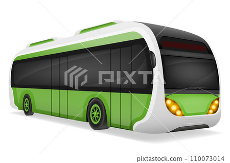 ecological city bus powered by electric energy vector illustration 110073014