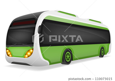 ecological city bus powered by electric energy vector illustration 110073015
