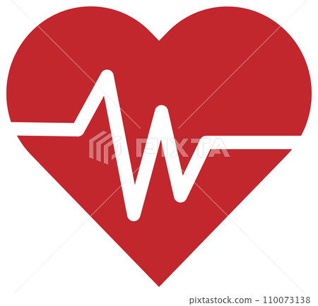 Heart electrocardiogram icon red Heart electrocardiogram icon red 110073138
