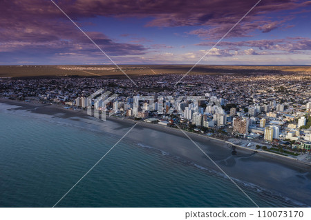 Puerto Madryn City, entrance portal to the Peninsula Valdes natural reserve, World Heritage Site, Patagonia, Argentina. Puerto Madryn City, entrance portal to the Peninsula Valdes natural reserve, World Heritage Site, Patagonia, Argentina. 110073170