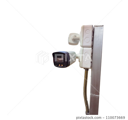 Isolated security camera on white background Isolated security camera on white background 110073669