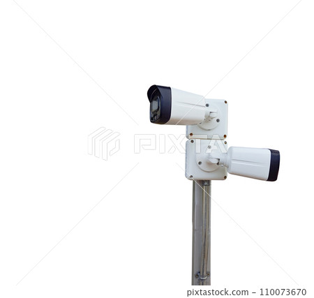 Isolated security camera on white background 110073670