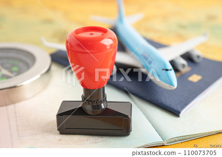 Approved Stamp visa and passport document to immigration at airport in country. Approved Stamp visa and passport document to immigration at airport in country. 110073705