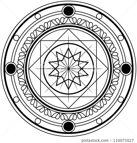 Flower magic circle no text 110073827