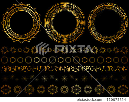 魔術圈裝飾尺套裝 6 金色 110073834