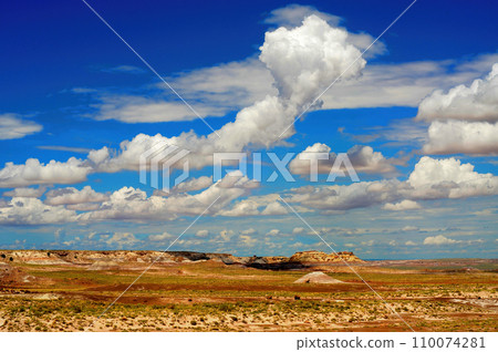 Rugged and Desolate Landscape Petrified Forest Arizona 110074281