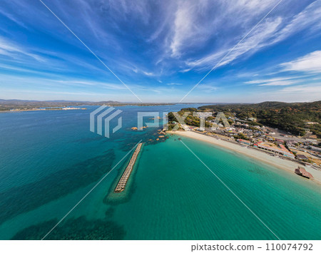 Goza Shirahama Beach (aerial photography by drone) 110074792