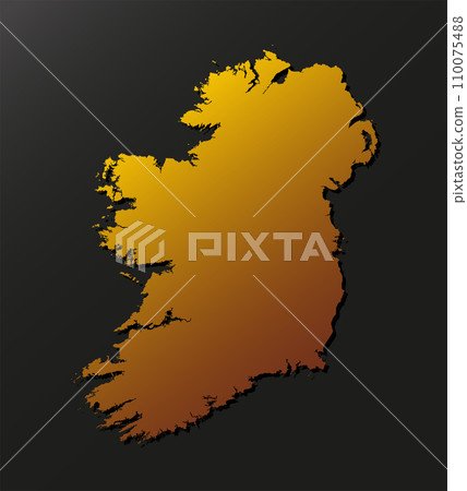 Vector map Ireland gold material, Europe country 110075488