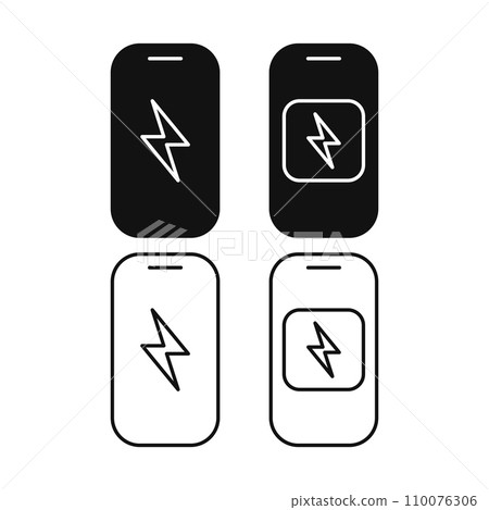 smartphone power charging line shape icon vector flat illustration smartphone power charging line shape icon vector flat illustration 110076306