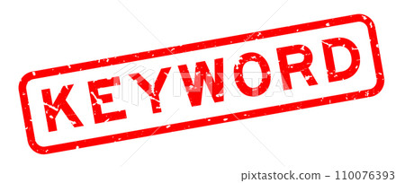 Grunge red keyword word square rubber seal stamp on white background Grunge red keyword word square rubber seal stamp on white background 110076393