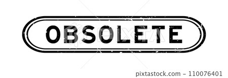 Grunge black obsolete word rubber seal stamp on white background Grunge black obsolete word rubber seal stamp on white background 110076401