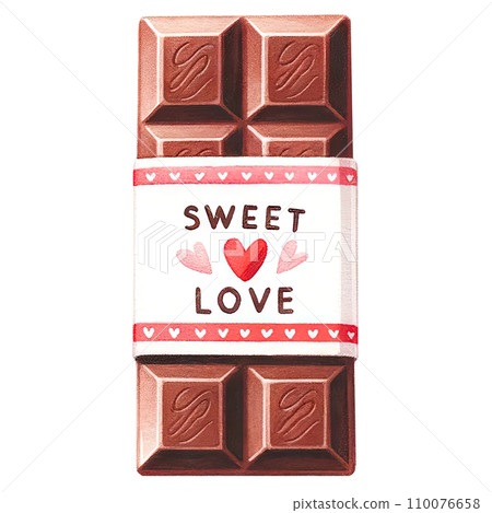 Chocolate bar with Valentine's themed wrapper Chocolate bar with Valentine's themed wrapper 110076658
