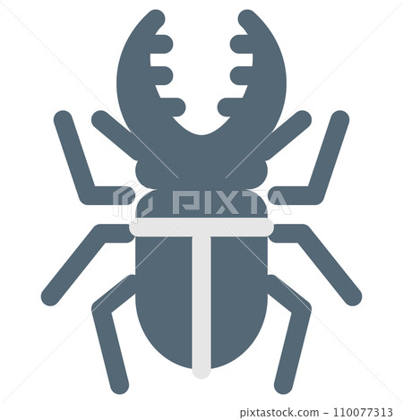 Color style icon representing insect, stag beetle 110077313