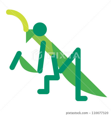 代表昆蟲、螳螂的顏色風格圖標 110077320