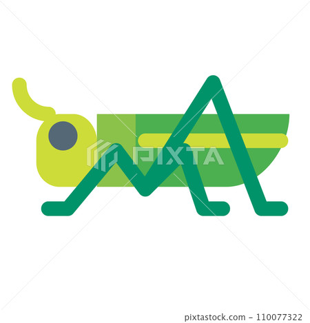 Color style icon representing insect, grasshopper 110077322
