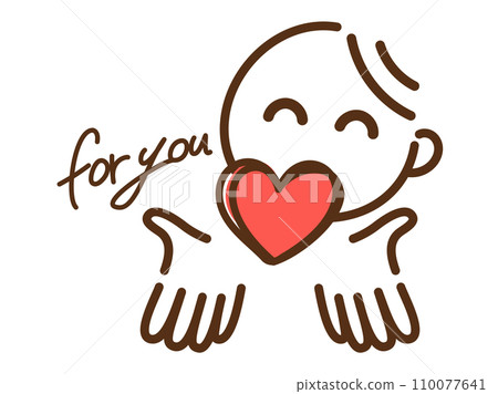 Illustration of a simple person sending a heart Illustration of a simple person sending a heart 110077641