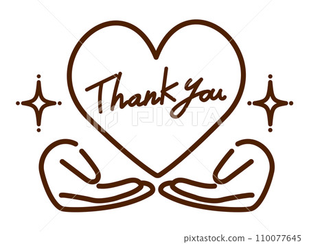 Thank you heart and hand illustration Thank you heart and hand illustration 110077645
