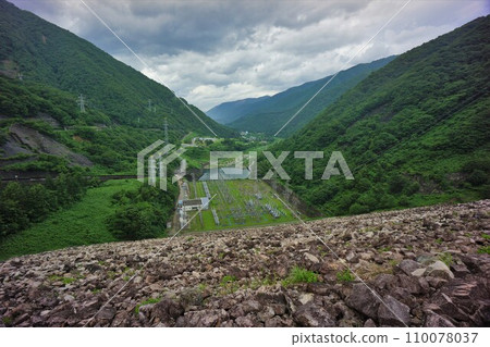 Downstream seen from the top of Miboro Dam Downstream seen from the top of Miboro Dam 110078037