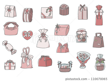 Various shaped wrapping gift set red Various shaped wrapping gift set red 110078065