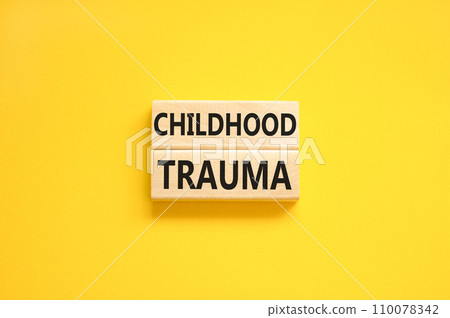 Childhood trauma symbol. Concept words Childhood trauma on beautiful wooden blocks. Beautiful yellow table yellow background. Business psychology childhood trauma concept. Copy space. Childhood trauma symbol. Concept words Childhood trauma on beautiful wooden blocks. Beautiful yellow table yellow background. Business psychology childhood trauma concept. Copy space. 110078342