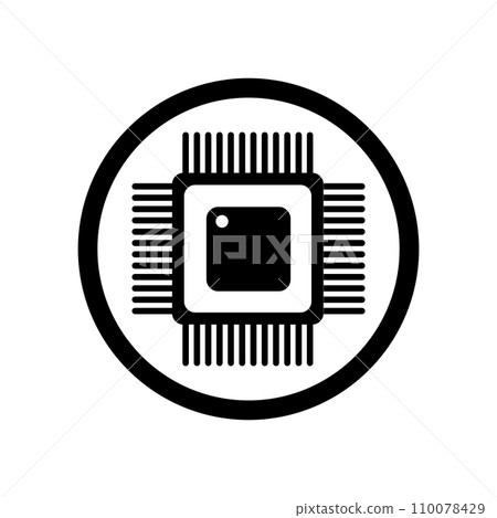 processor chip icon processor chip icon 110078429