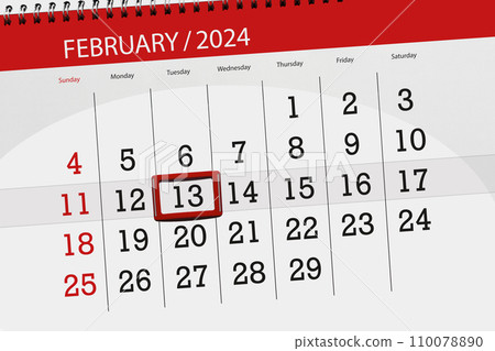 Calendar 2024, deadline, day, month, page, organizer, date, February, tuesday, number 13 Calendar 2024, deadline, day, month, page, organizer, date, February, tuesday, number 13 110078890