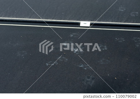 太陽能板上的動物腳印和污垢 太陽能板上的動物腳印和污垢 110079002