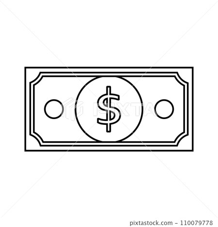 Vector flat outline dollar isolated on white background Vector flat outline dollar isolated on white background 110079778