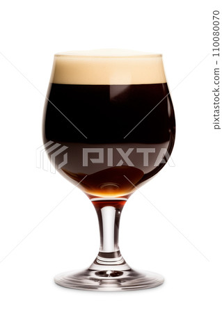 Dark Beer in a stout glass on a white background. Mugs with drink like Ipa, Pale Ale, Pilsner, Porter or Stout Dark Beer in a stout glass on a white background. Mugs with drink like Ipa, Pale Ale, Pilsner, Porter or Stout 110080070