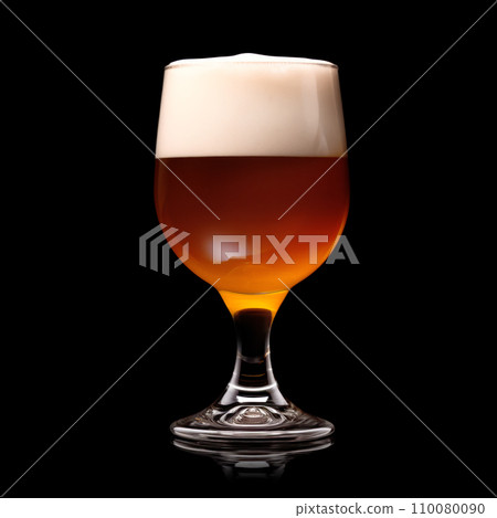 Beer in a tall glass on a dark black background. Mugs with drink like Ipa, Pale Ale, Pilsner, Porter or Stout 110080090