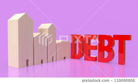 The image for Household debt or property concept 3d rendering. 110080808