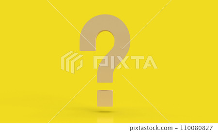 The yellow question mark for abstract background  3d rendering. 110080827