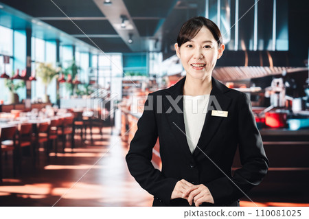 A woman working in a high-end restaurant A woman working in a high-end restaurant 110081025