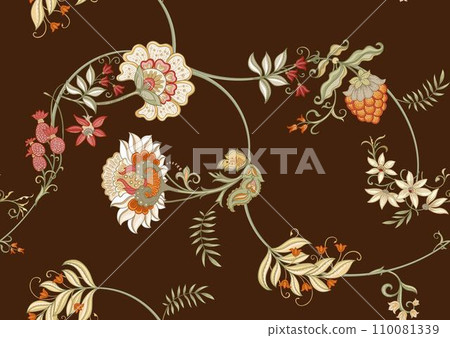 Fantasy flowers in retro, vintage Fantasy flowers in retro, vintage 110081339