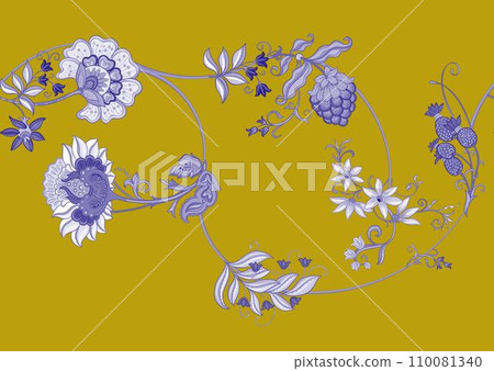 Fantasy flowers in retro, vintage 110081340