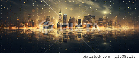 AI-generated content. Enchanted City Reflections 110082133
