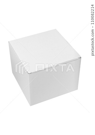 White cardboard box isolated on white background. White cardboard box isolated on white background. 110082214