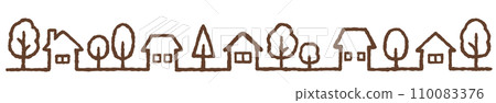 Hand drawn crayon style cityscape illustration 110083376