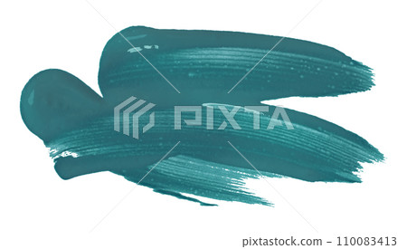 Green paintbrush isolated on white background. Deep lake color. 110083413