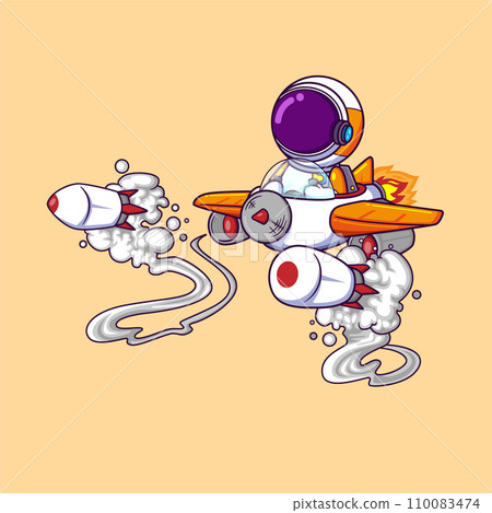 Astronaut Riding jet and release missiles. Science Technology Icon Concept of illustration Astronaut Riding jet and release missiles. Science Technology Icon Concept of illustration 110083474