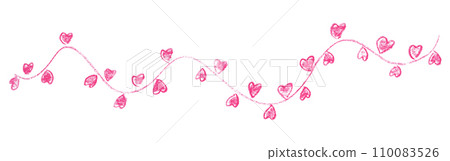 Pencil drawn pink heart with isolated on white background. 110083526