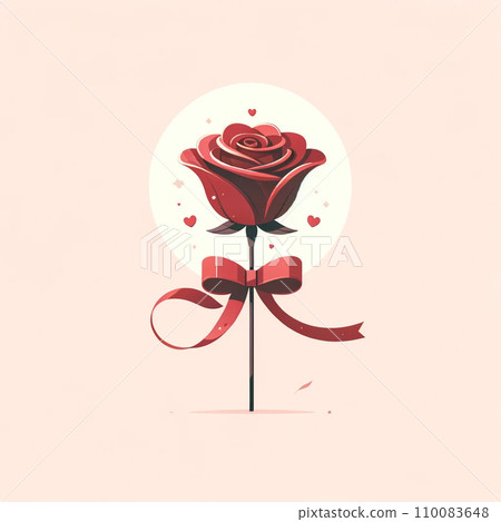 Illustration of a red rose symbolizing love Illustration of a red rose symbolizing love 110083648