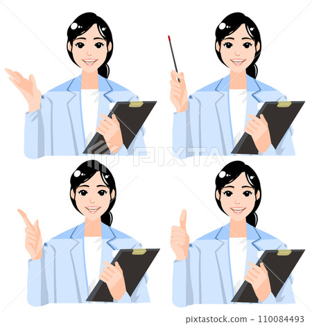 A set of doctors explaining with a smile 110084493