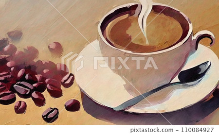 時尚的熱咖啡插畫棕色 110084927