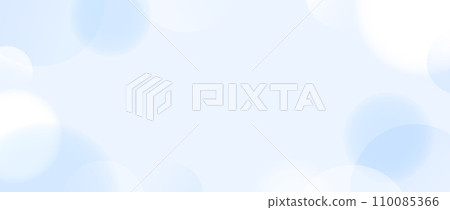 Soft blue spheres background. Abstract light floating bubbles or balls wallpaper. Blur gradient circles backdrop. Vector horizontal design template for banner, poster, presentation, brochure, leaflet 110085366