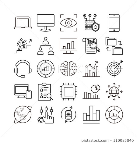 device artificial intelligence technology icon set 110085840