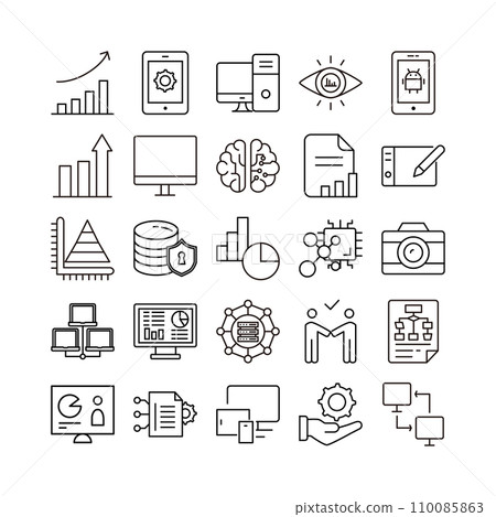 device artificial intelligence technology icon set 110085863